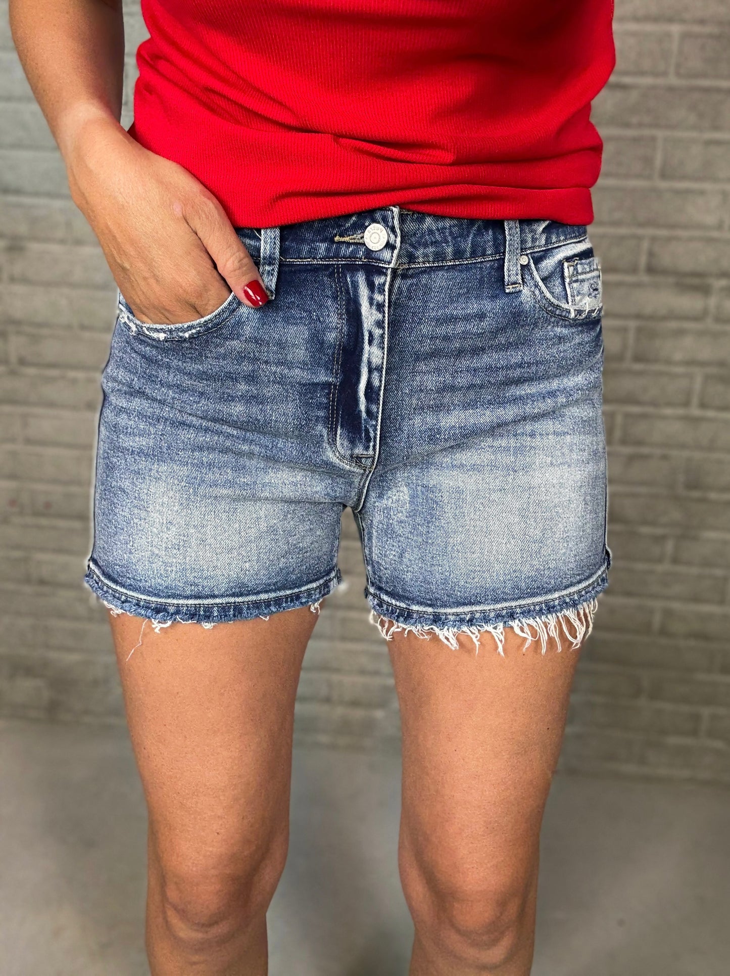 Petra Medium Wash Denim Shorts