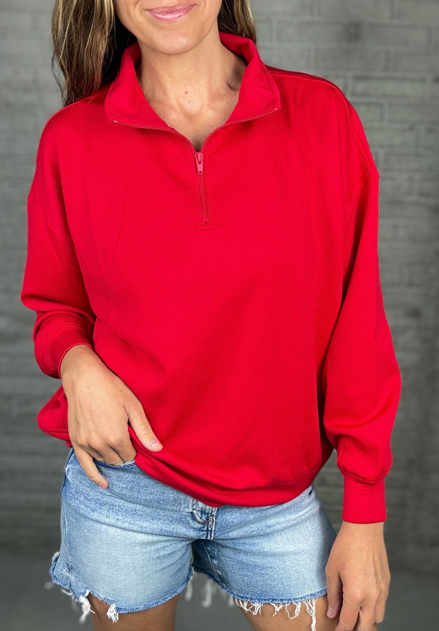 Red Buttery Soft Pullover