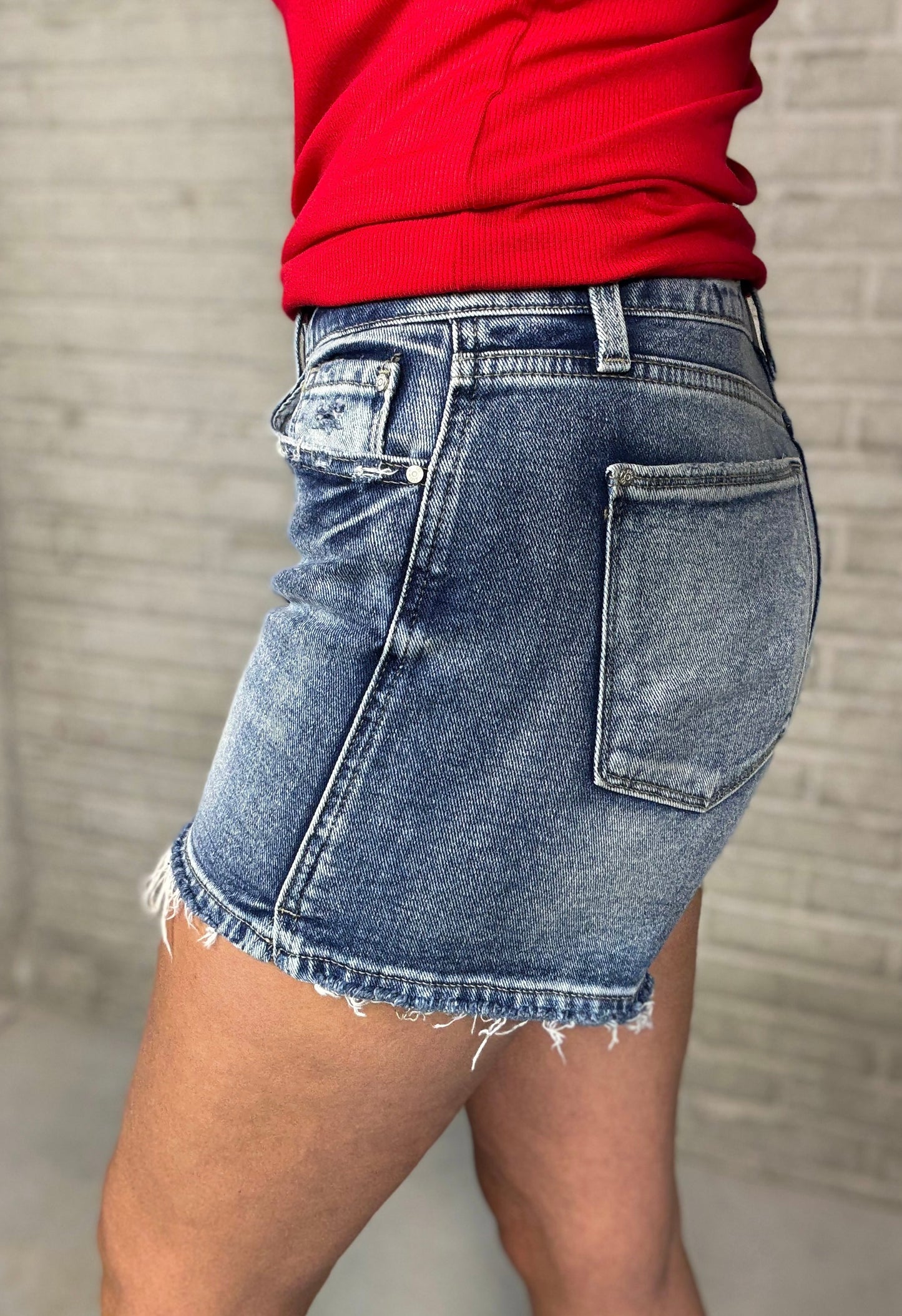 Petra Medium Wash Denim Shorts