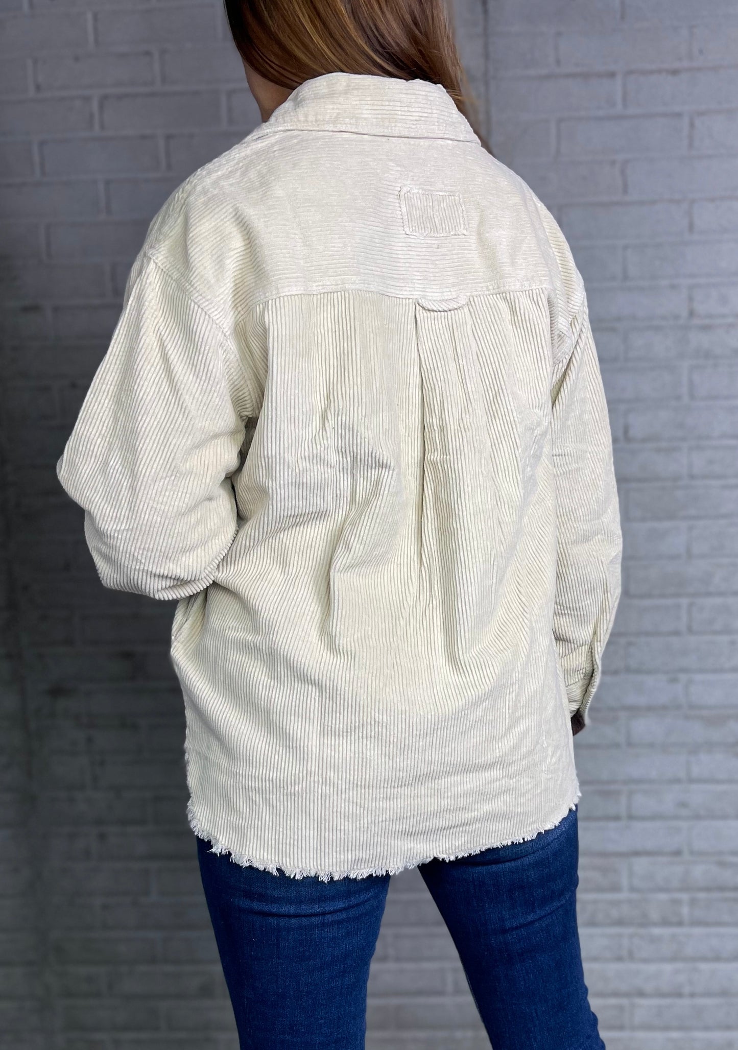 Cream Corduroy Shacket