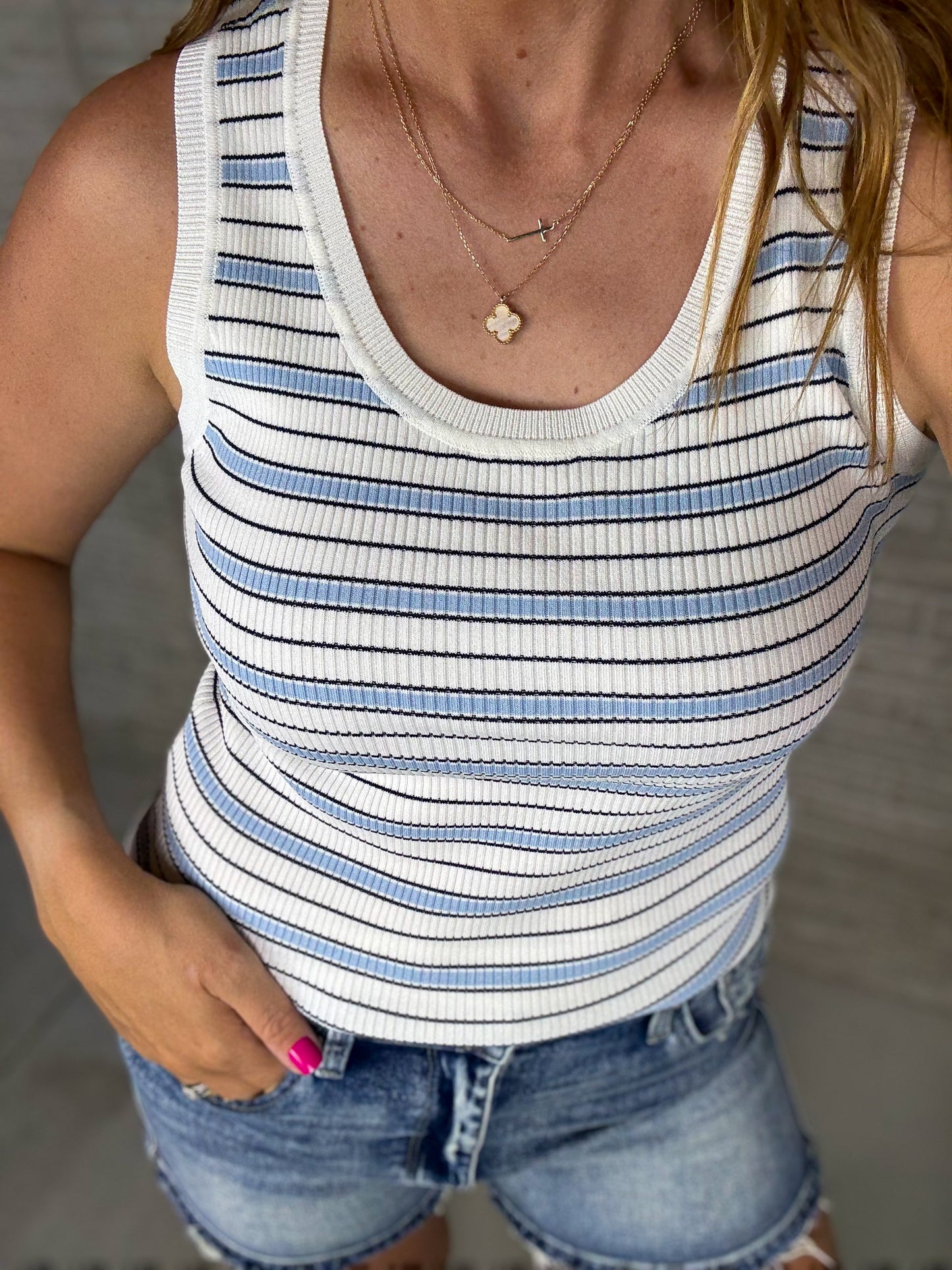 Blue Striped Tank