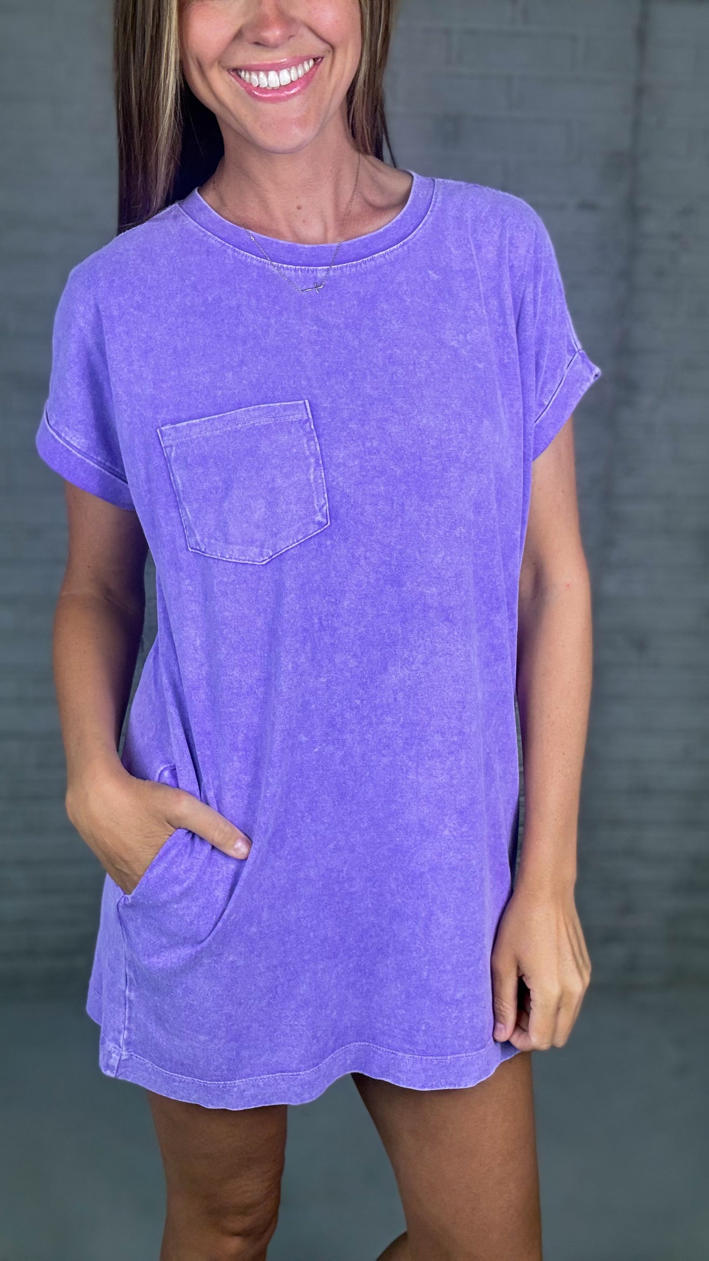Purple T-shirt Dress