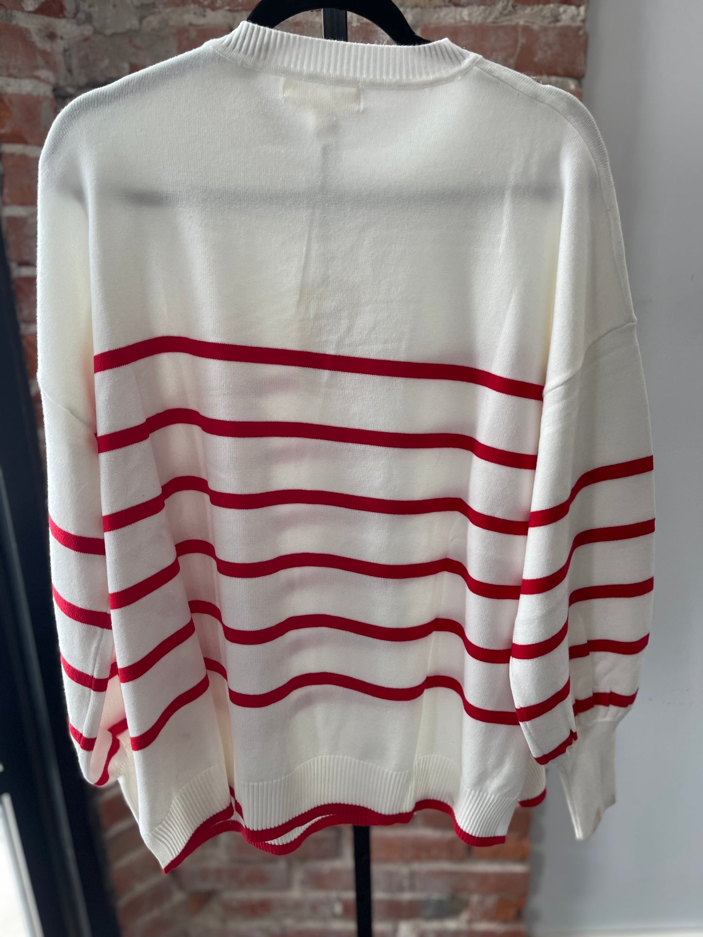 Red Stripe Ivory Sweater