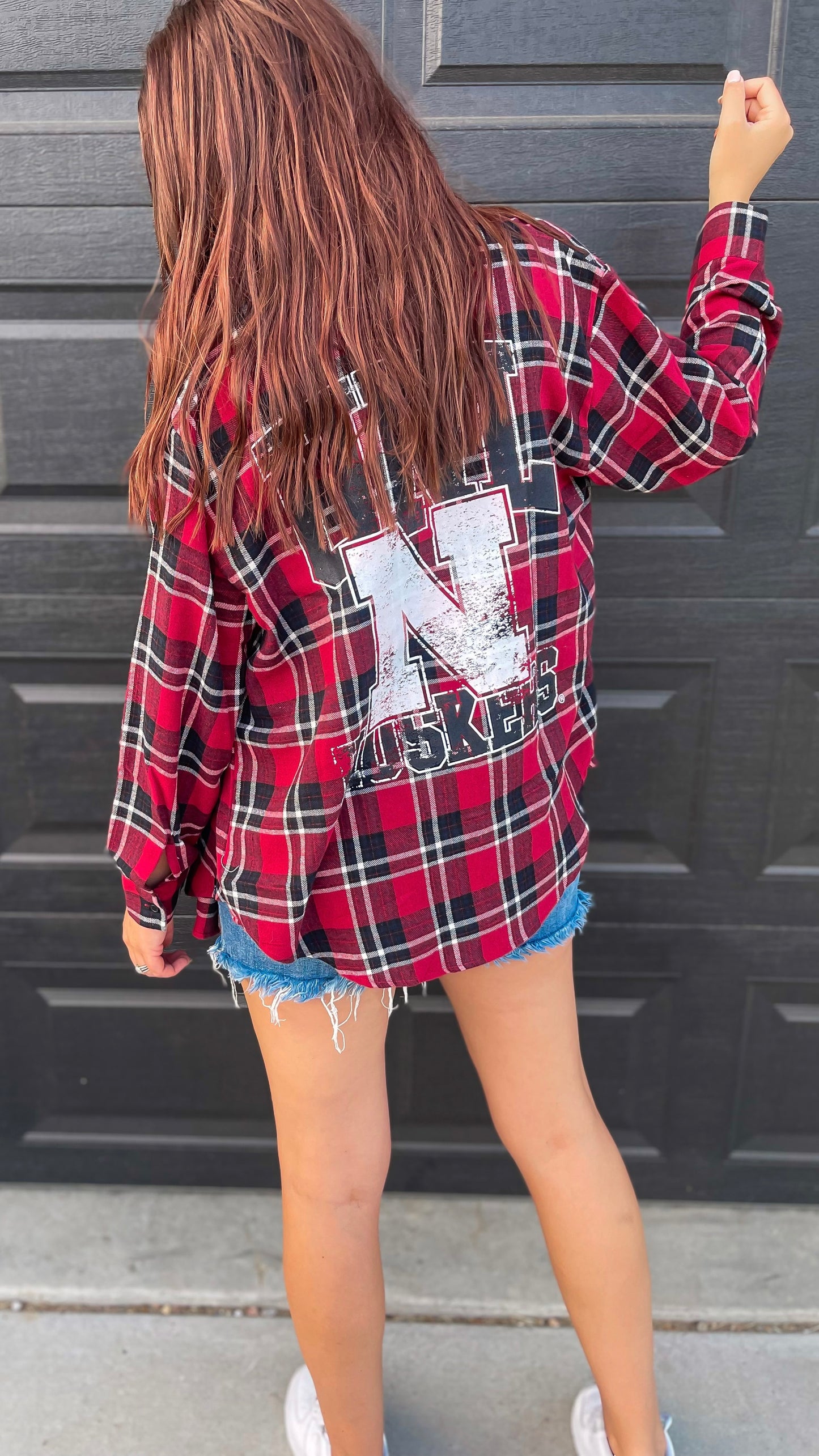 Nebraska Red & Black Plaid