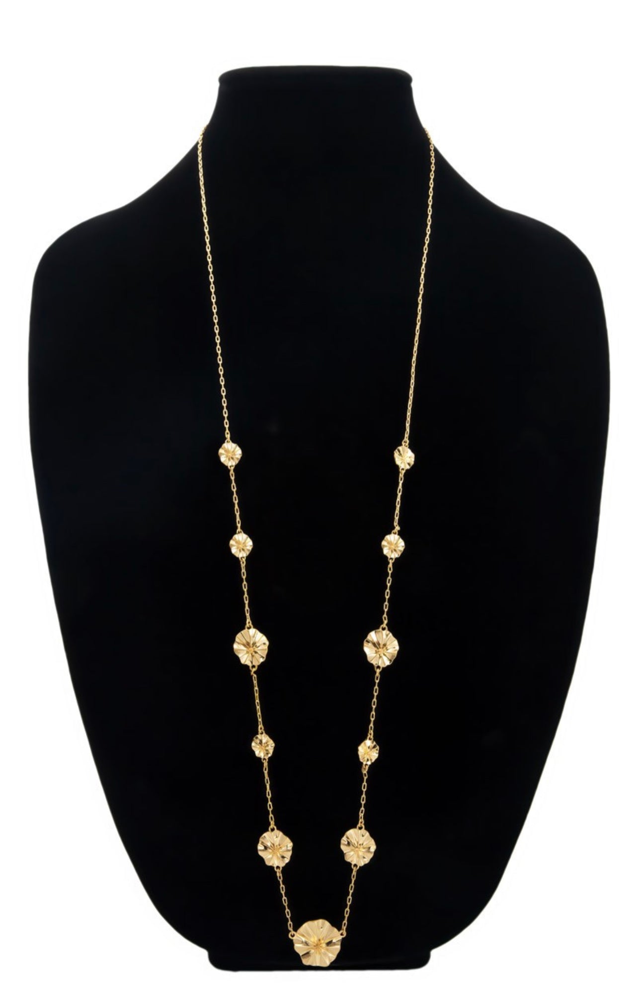 Chain Link Necklace With Hammered Metal Accents