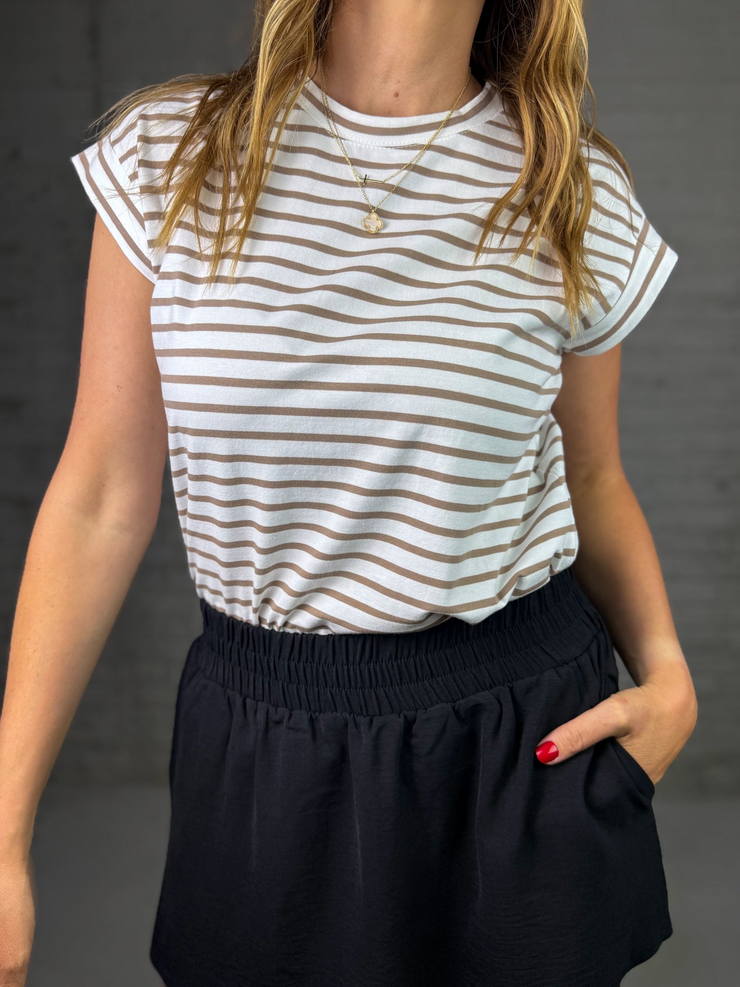 Ivory & Taupe Top