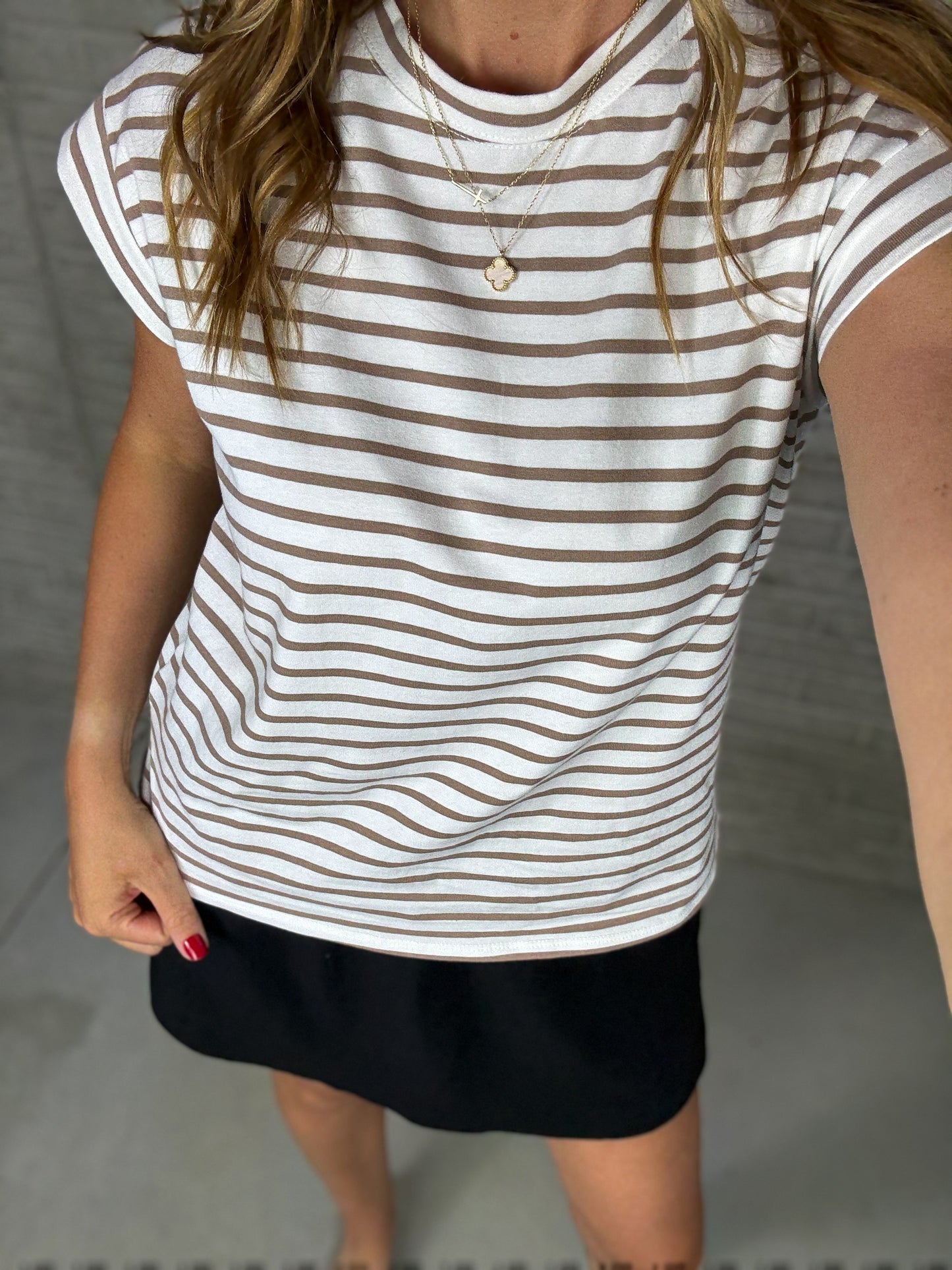Ivory & Taupe Top