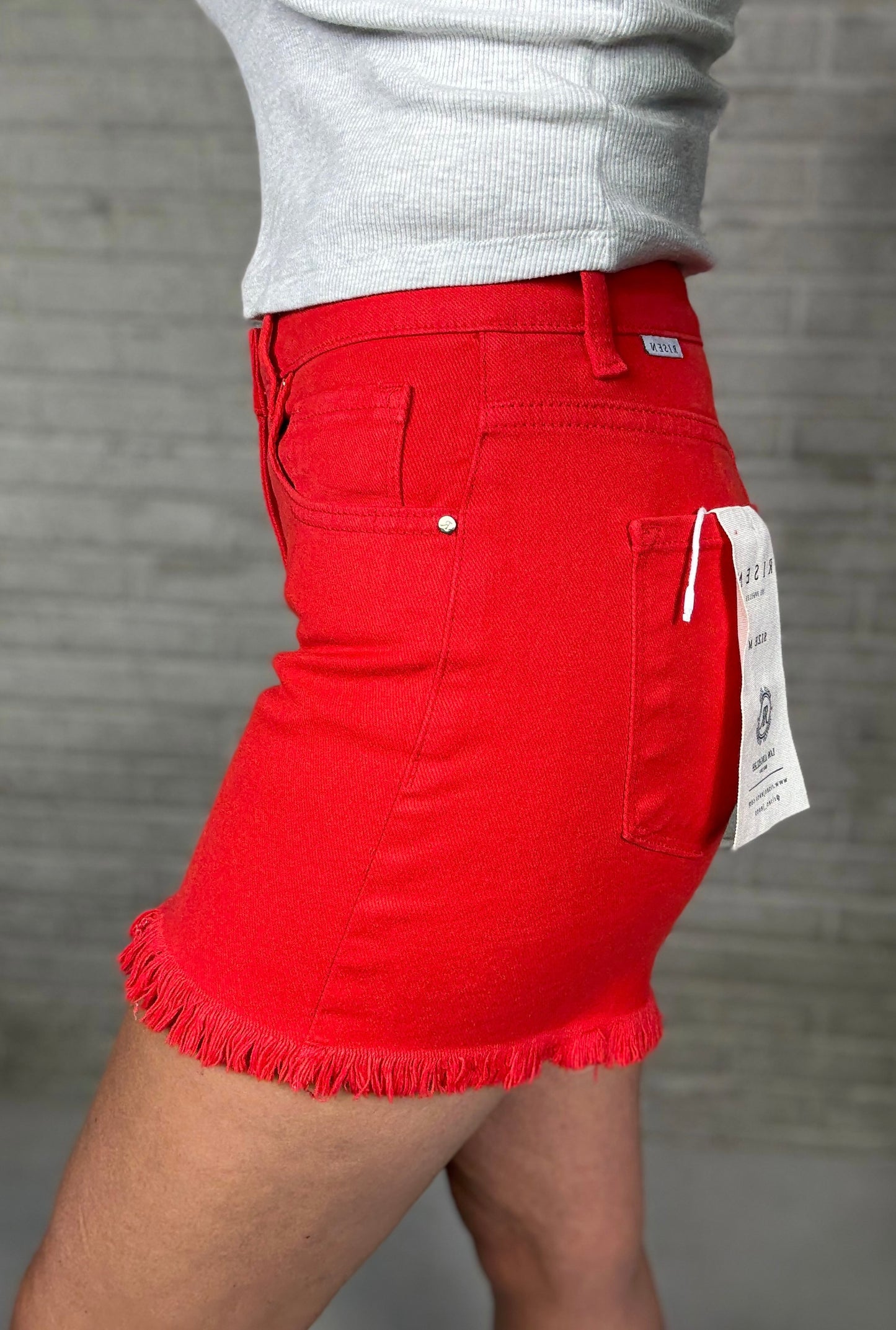 Risen High Rise Red Tummy Control Shorts