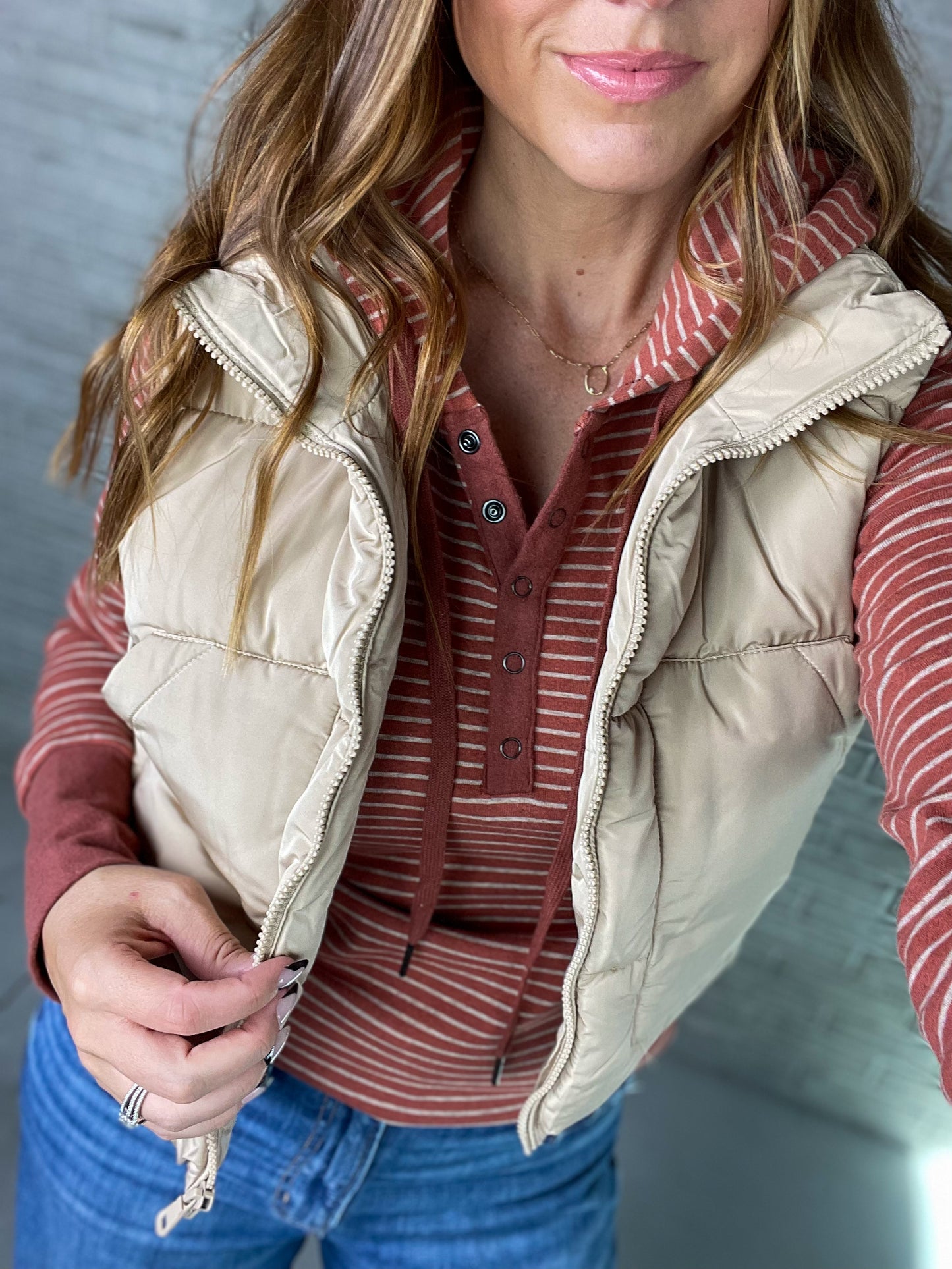 Khaki Puffer Vest