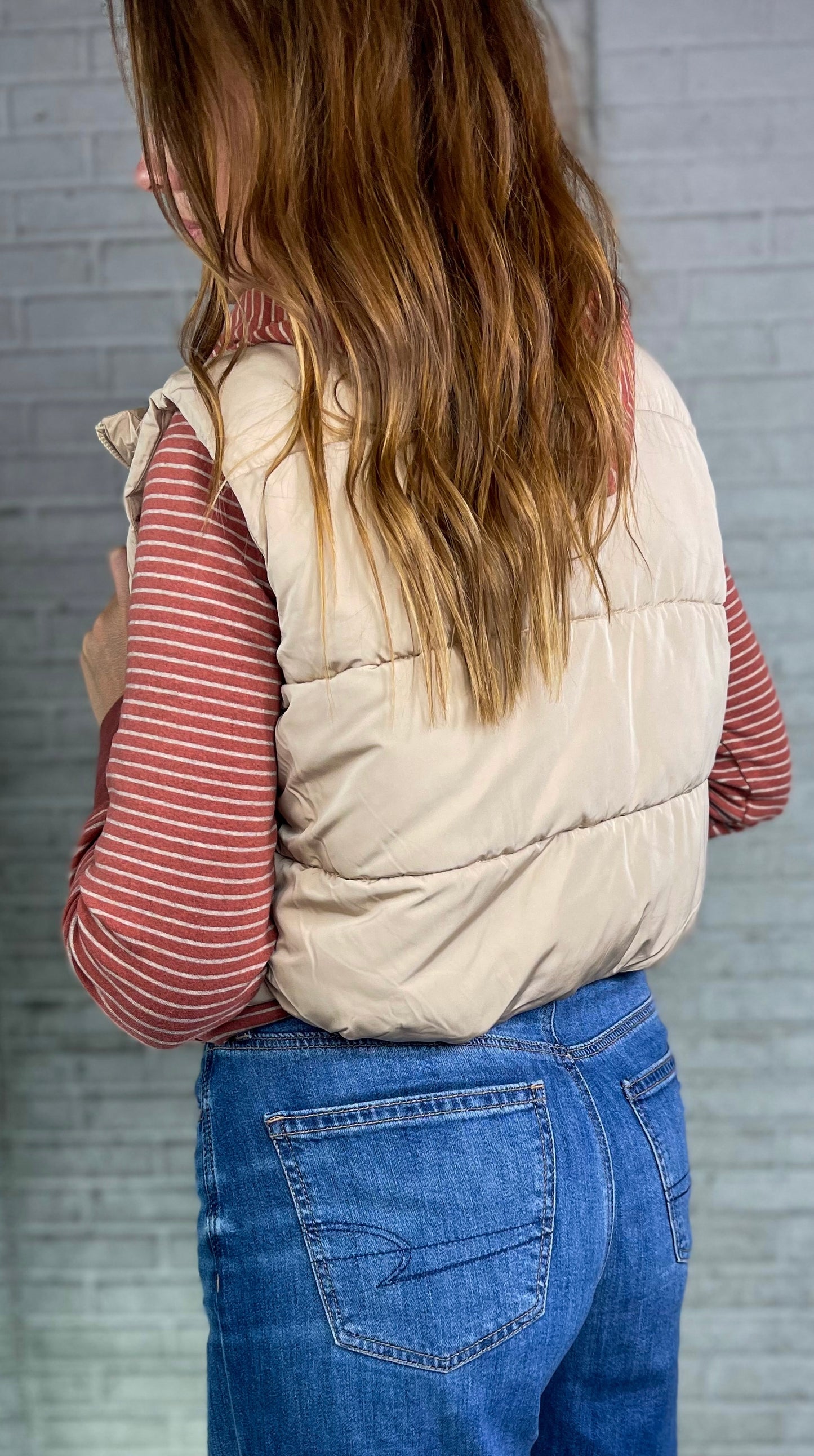Khaki Puffer Vest