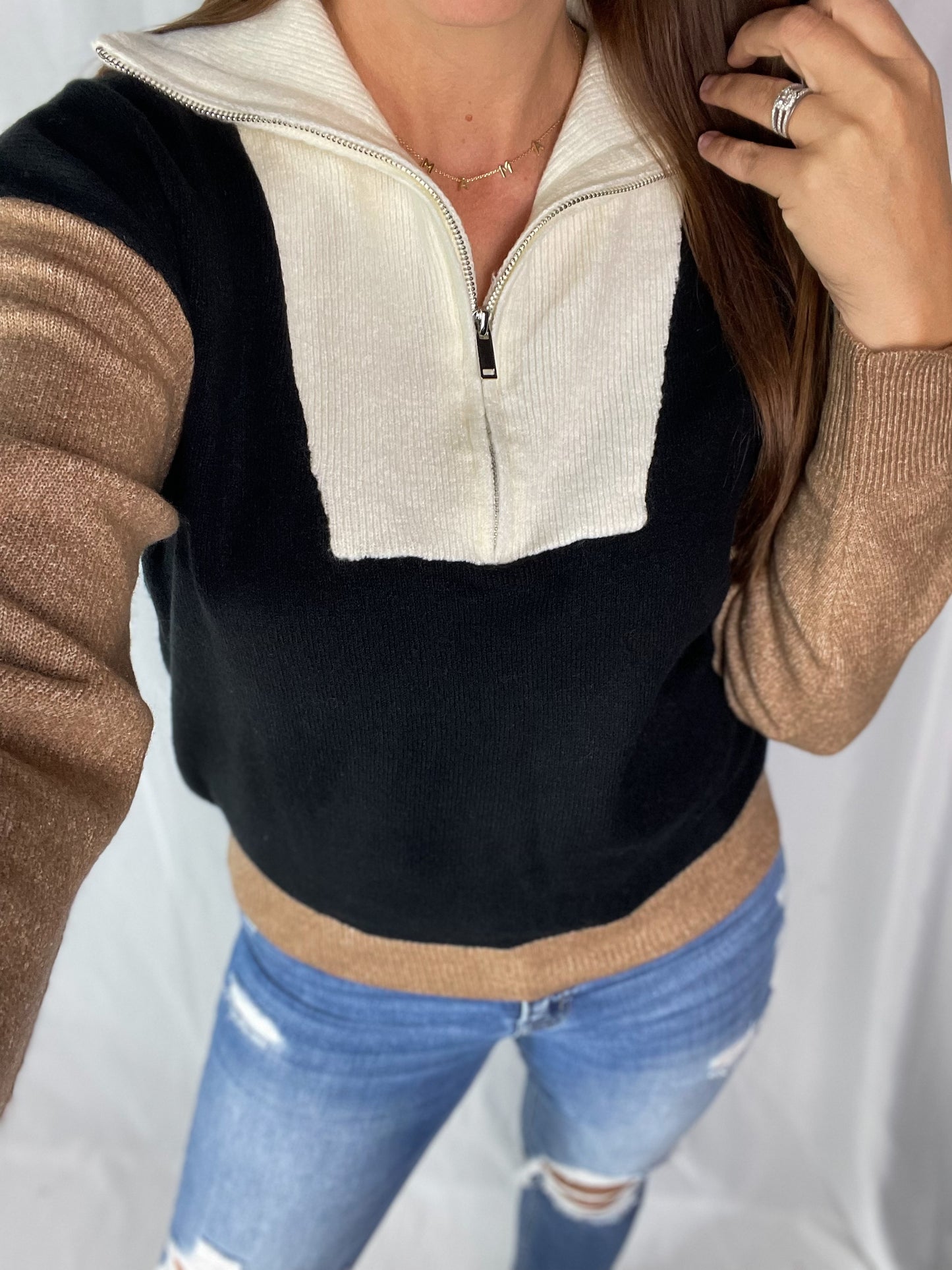 Up To You Brown & Black Pullover