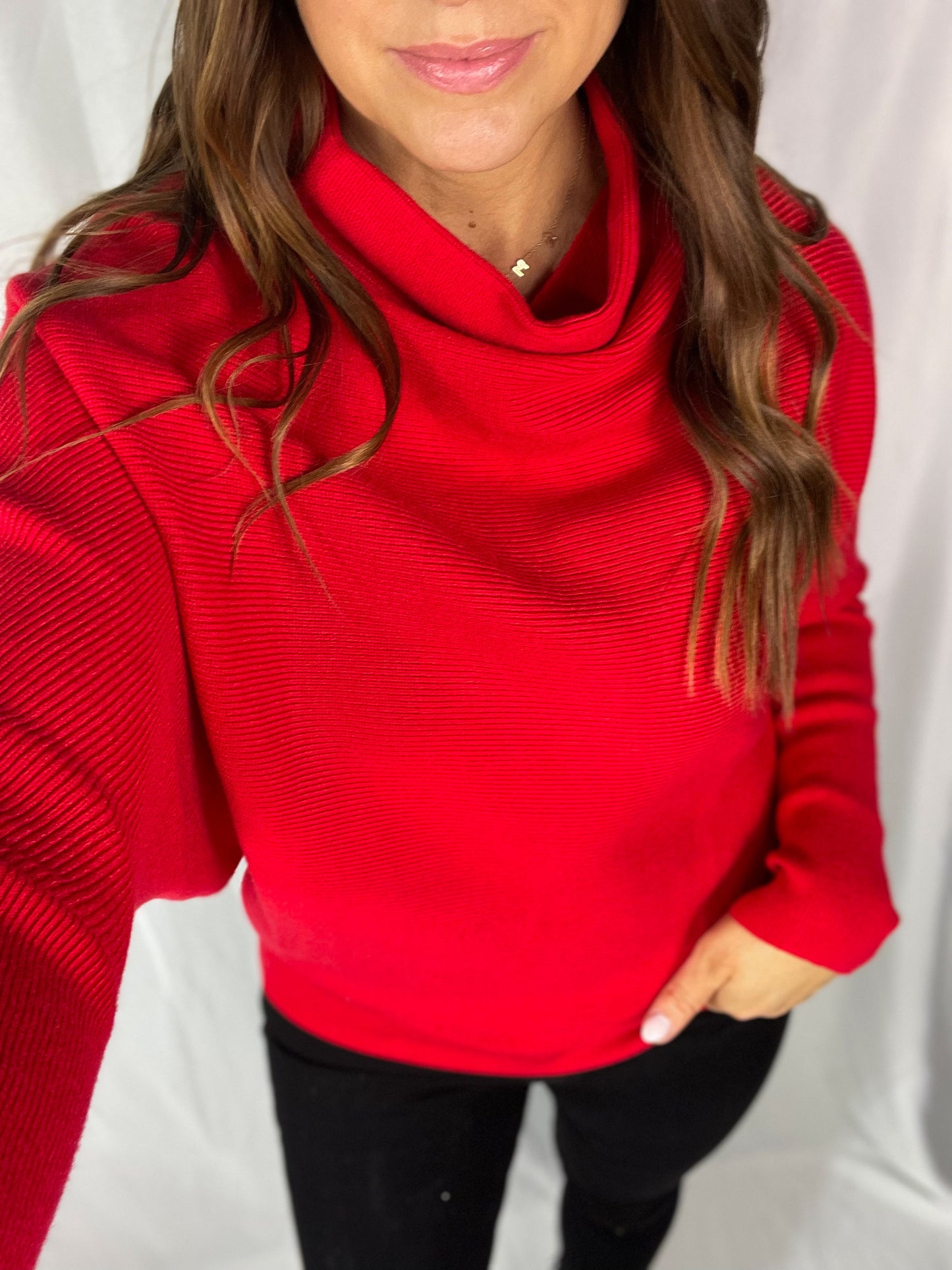 Timeless Tales Red Dolman Sweater