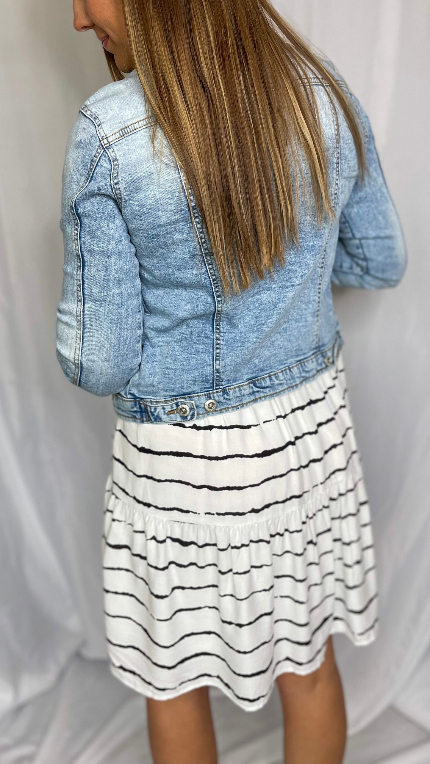 Open The Doors Black Striped Dress