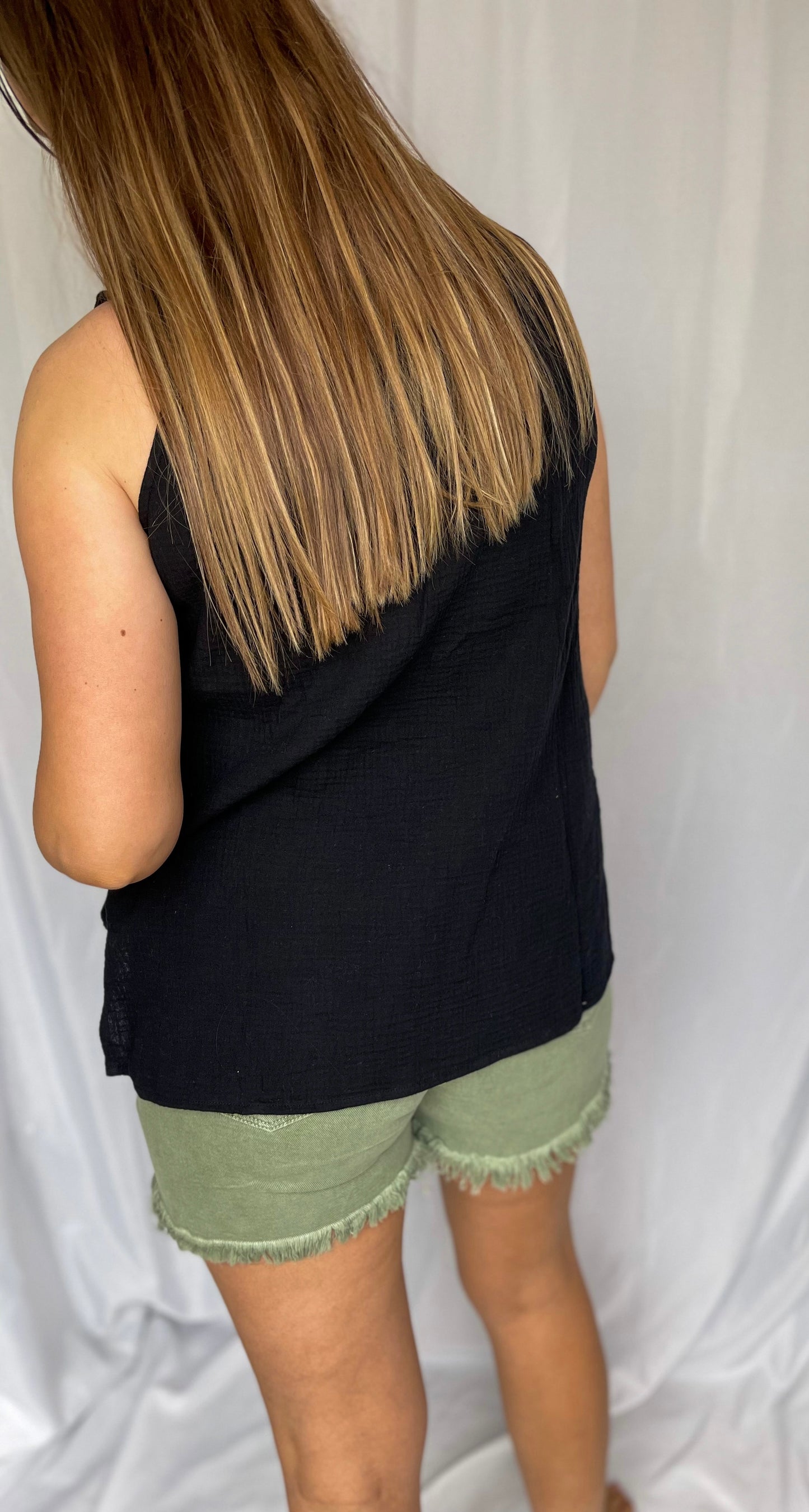 Call To Action Black Sleeveless Top