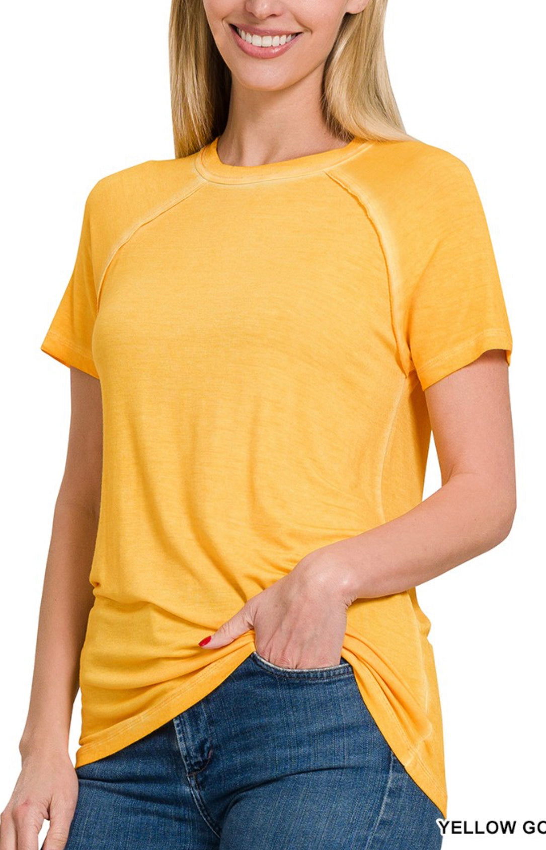 Vintage Wash Tee- Goldenrod