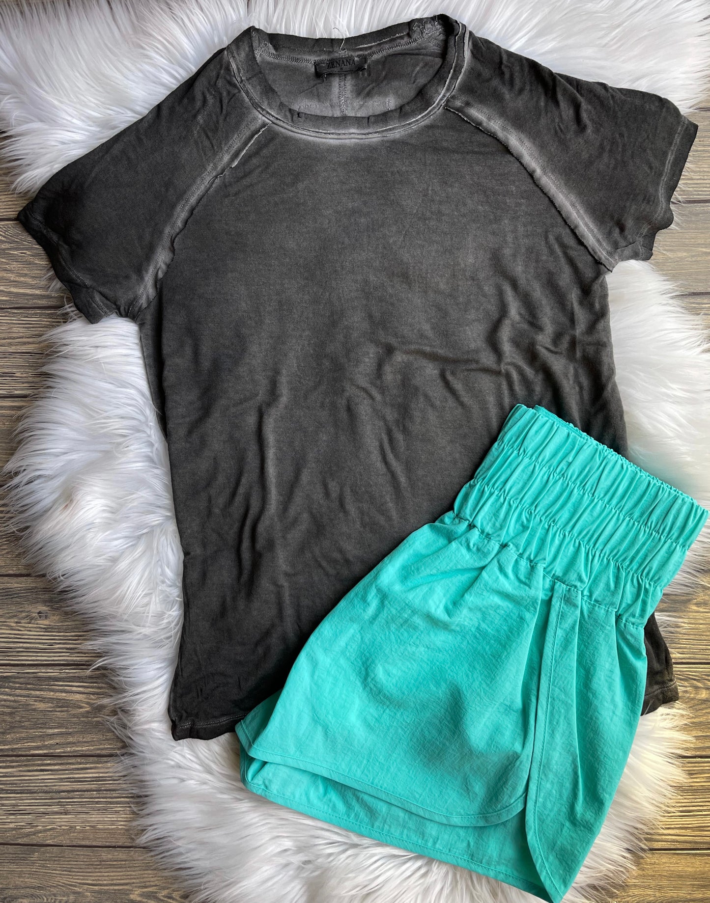 Vintage Washed Tee- Ash Black