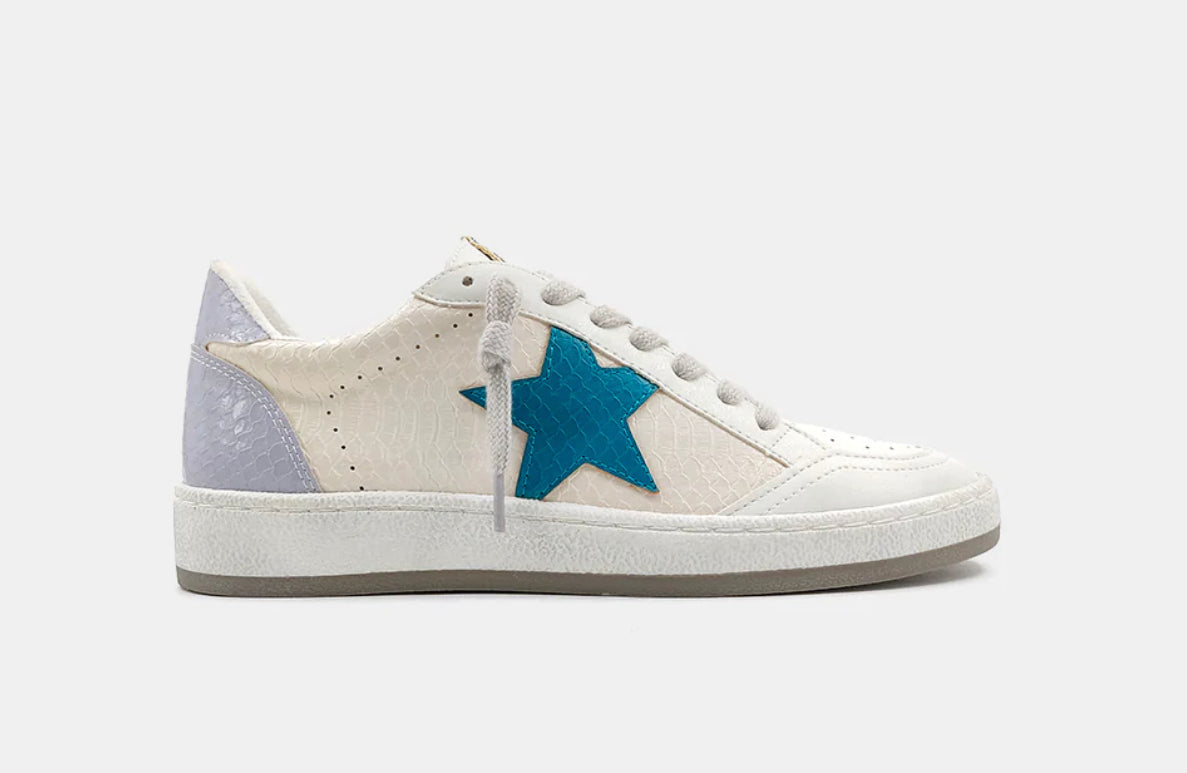 Teal Snake Sneakers