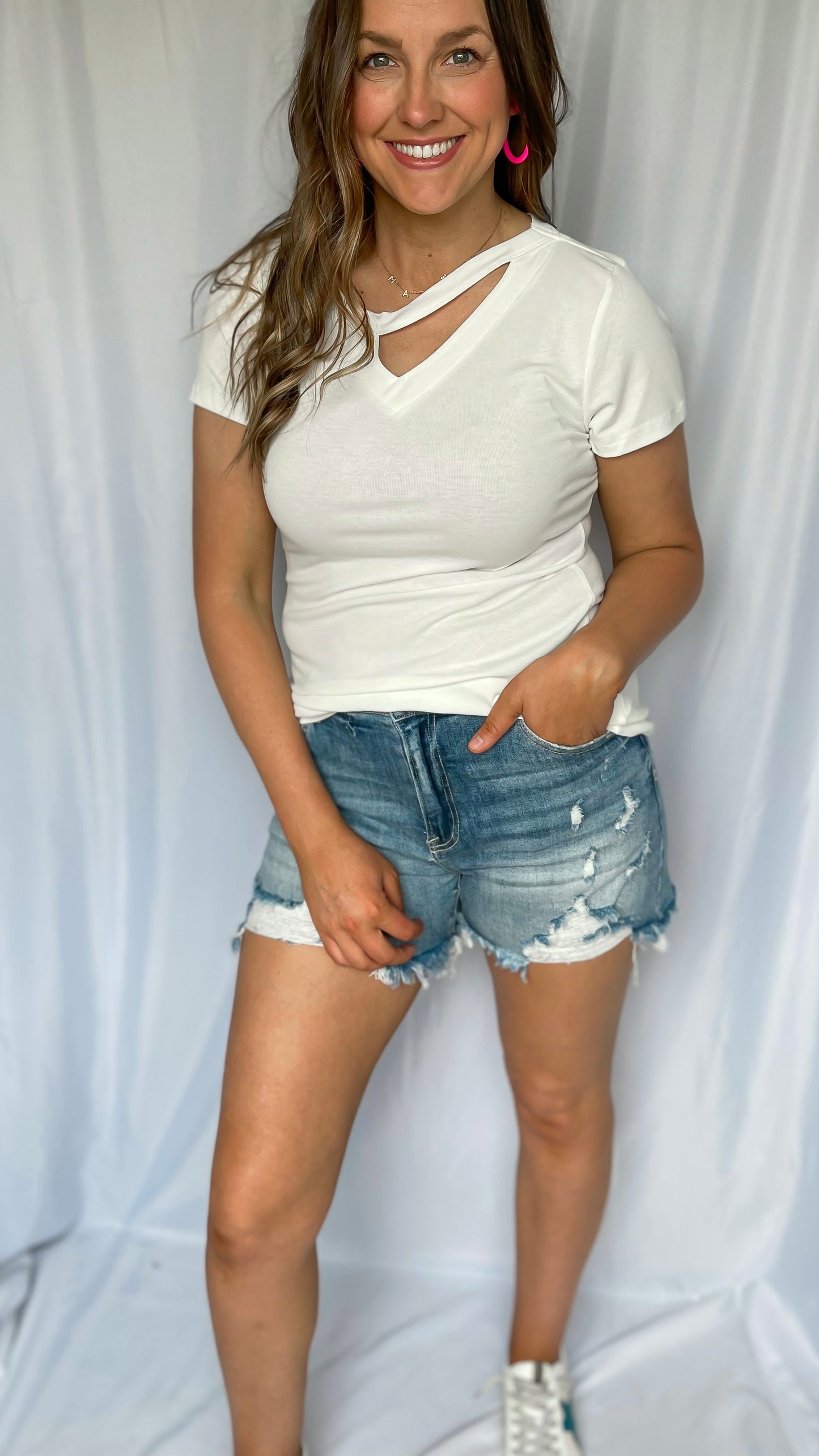 Seek You Out White Notch Tee