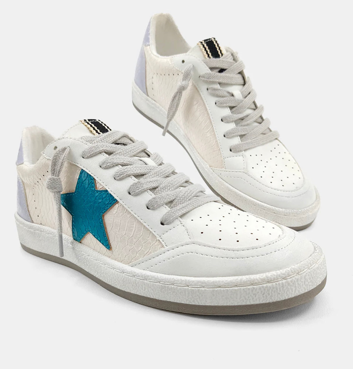 Teal Snake Sneakers