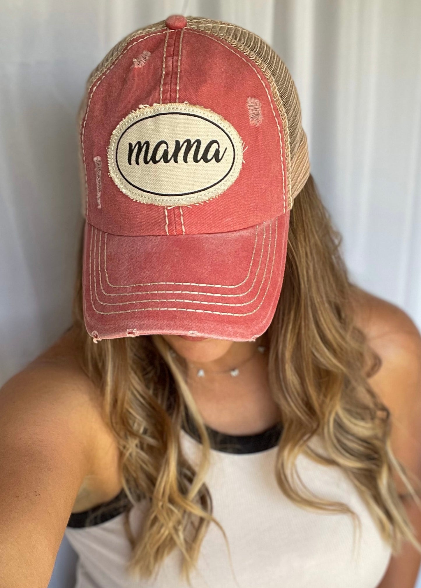 Mama Mesh Back Hat- Burnt Orange