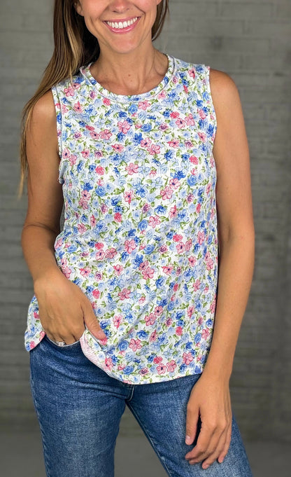 Floral Ribbed Knit Tank