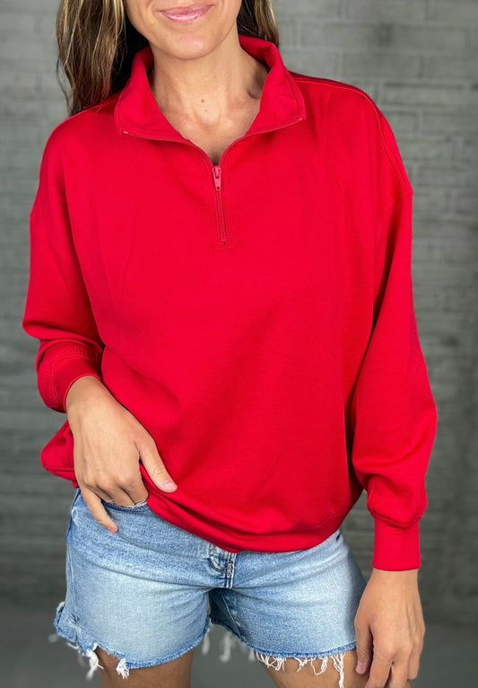 Red Buttery Soft Pullover