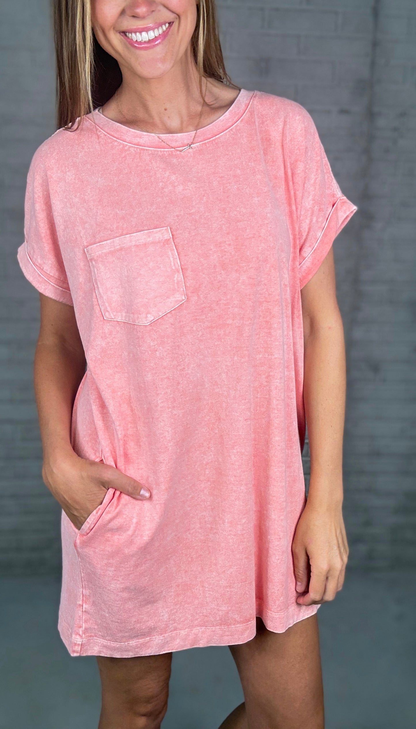 Coral T-Shirt Dress
