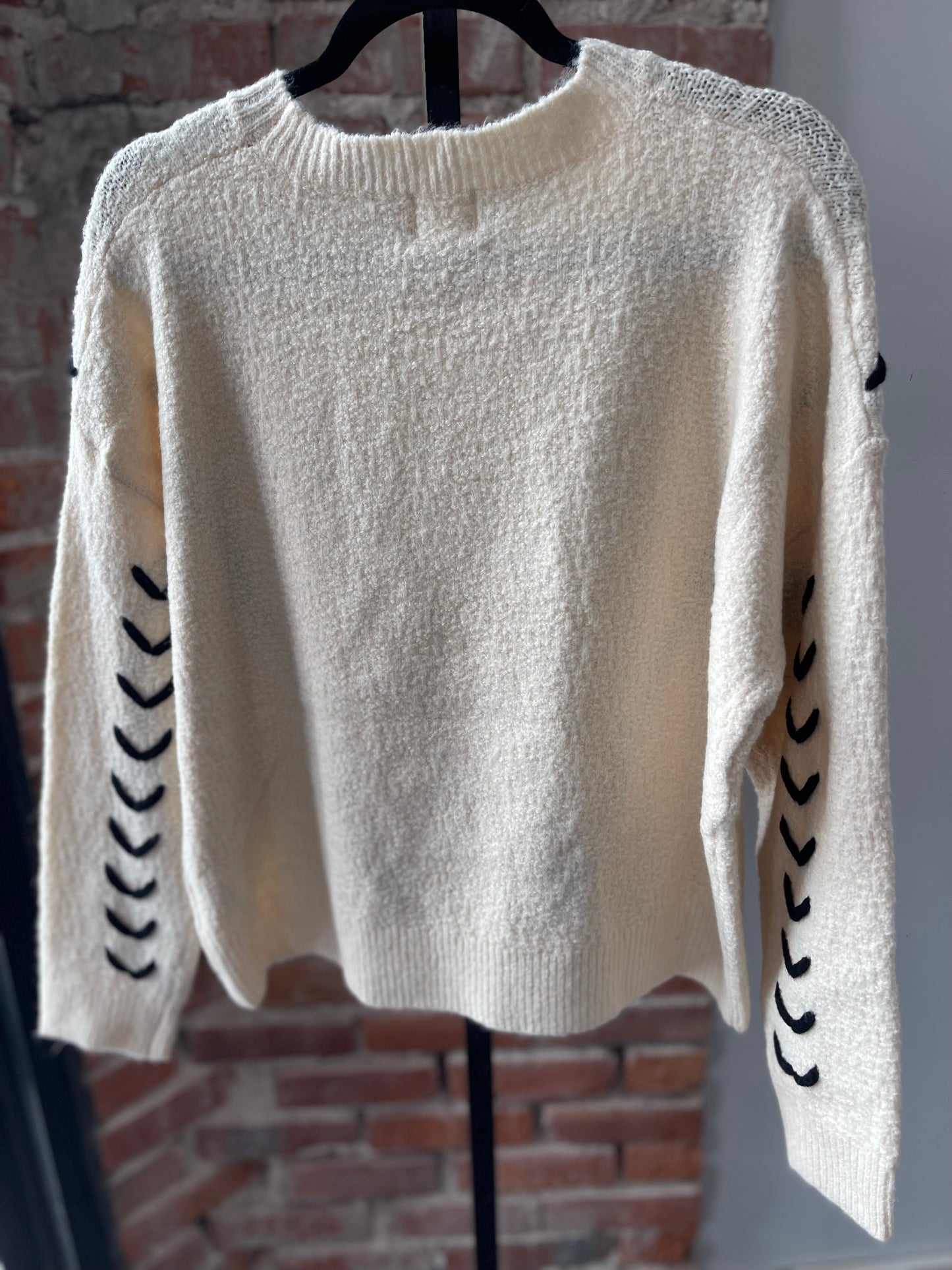Black Stitch Ivory Sweater