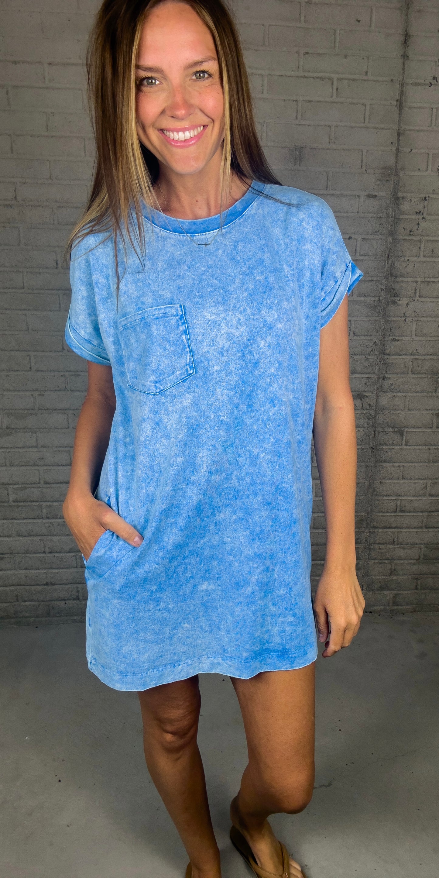 Blue T-Shirt Dress
