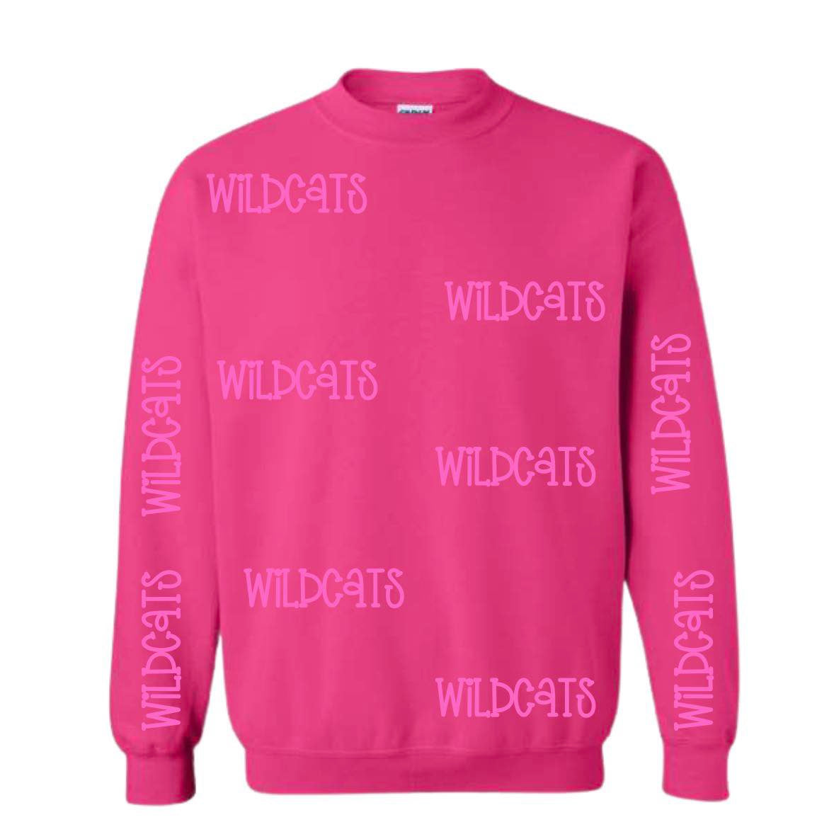 Wildcats Pink Puff Crew- Hot Pink