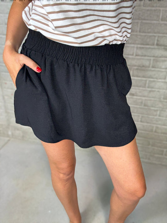 Black Flowy Skort