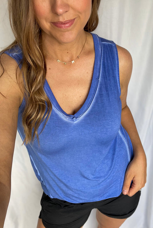 Crushing It Blue Vintage Tank