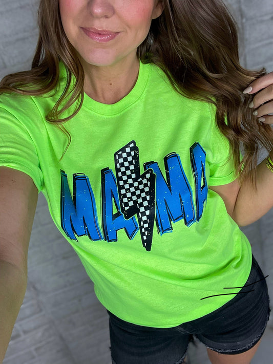 Mama Neon Green Tee