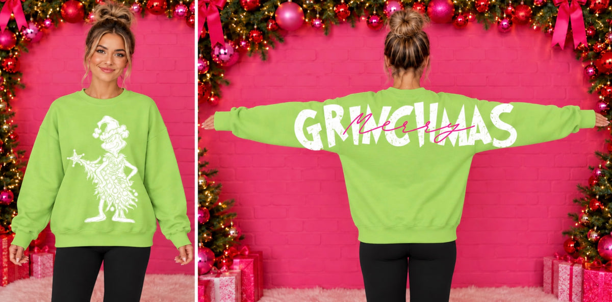 Merry Grinchmas Lime Green Sweatshirt