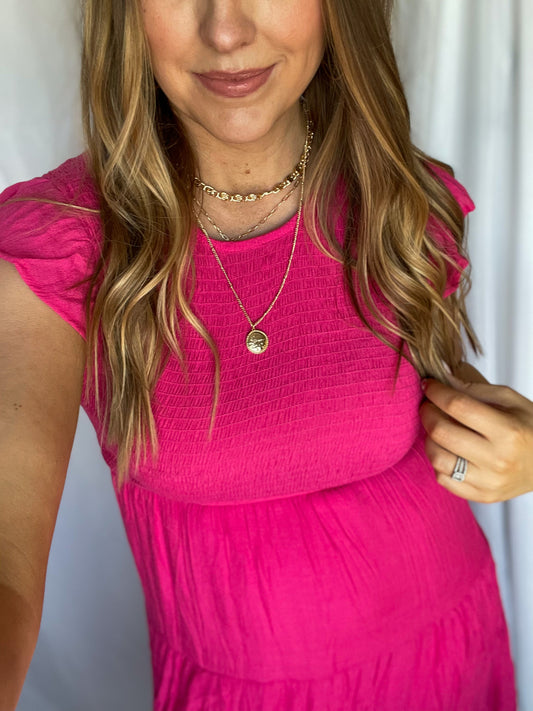 Sweet Nothings Pink Midi Dress